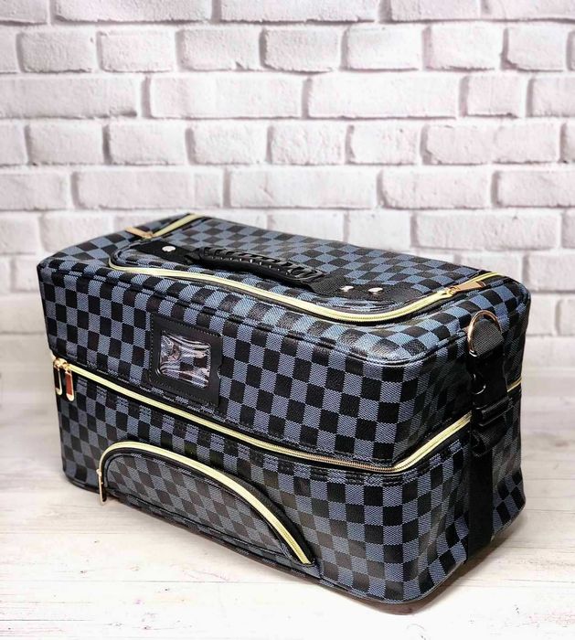 Бьюти- кейс, сумка мастера для косметики с раздвижными полочками кожза