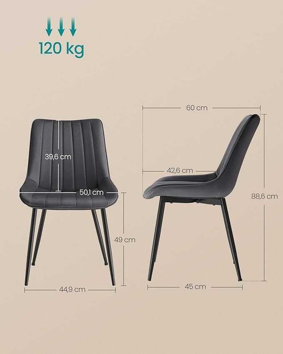 2 krzesła szare do jadalni