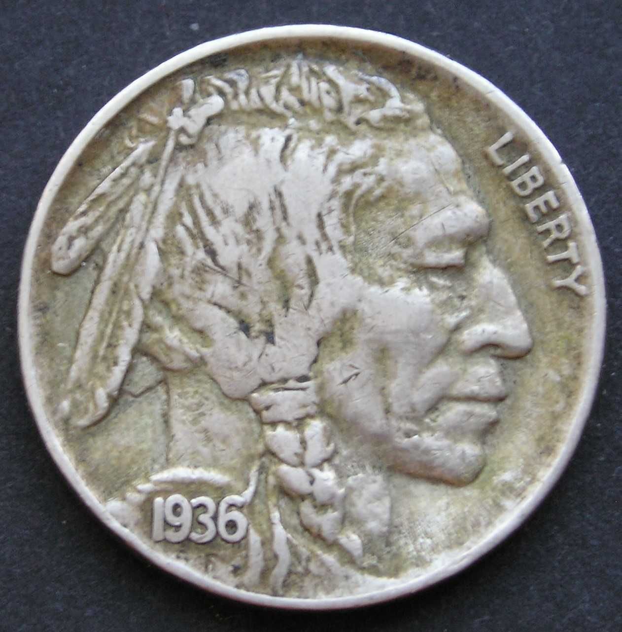 USA 5 centów 1936 - bizon indianin