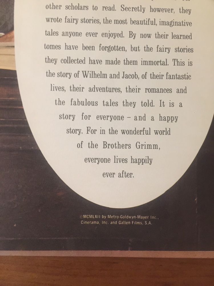 The Wonderful world of the brothers Grimm - metro Goldwyn Mayer cinera