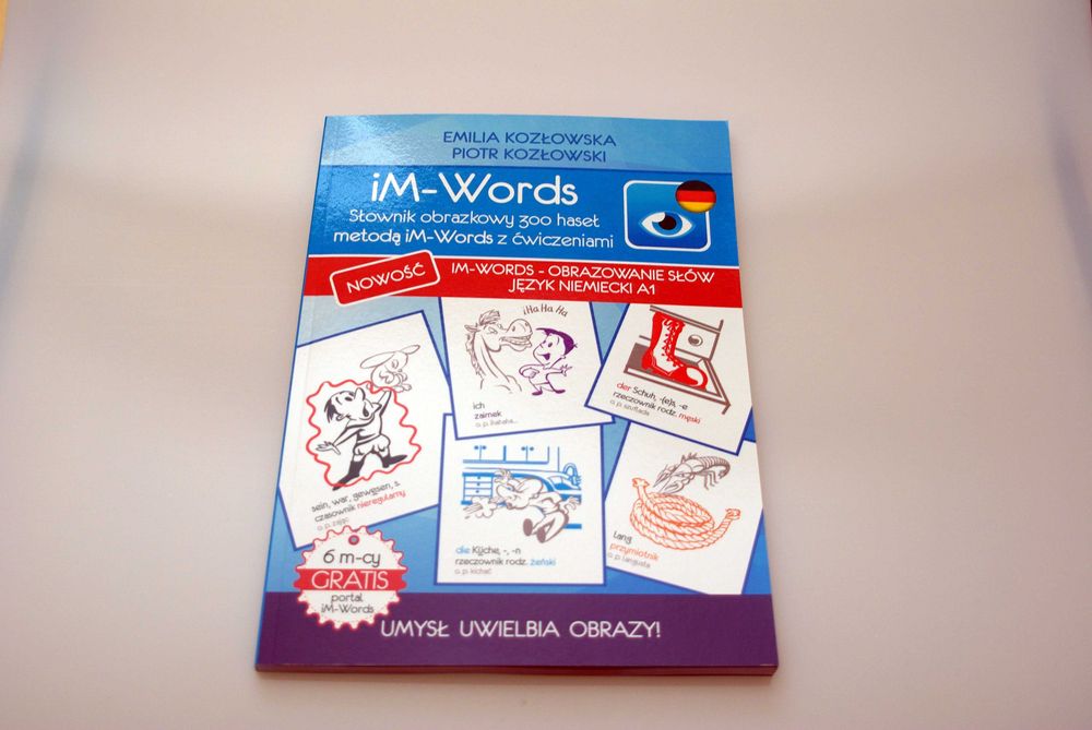 Słownik obrazkowy z ćwiczeniami metodą im-words język niemiecki a1.