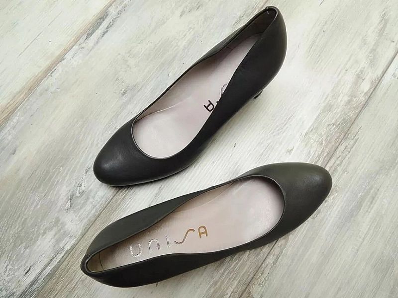 Unisa Leather Pumps Numis F20 Gray Skórzane Szare Półbuty Damskie