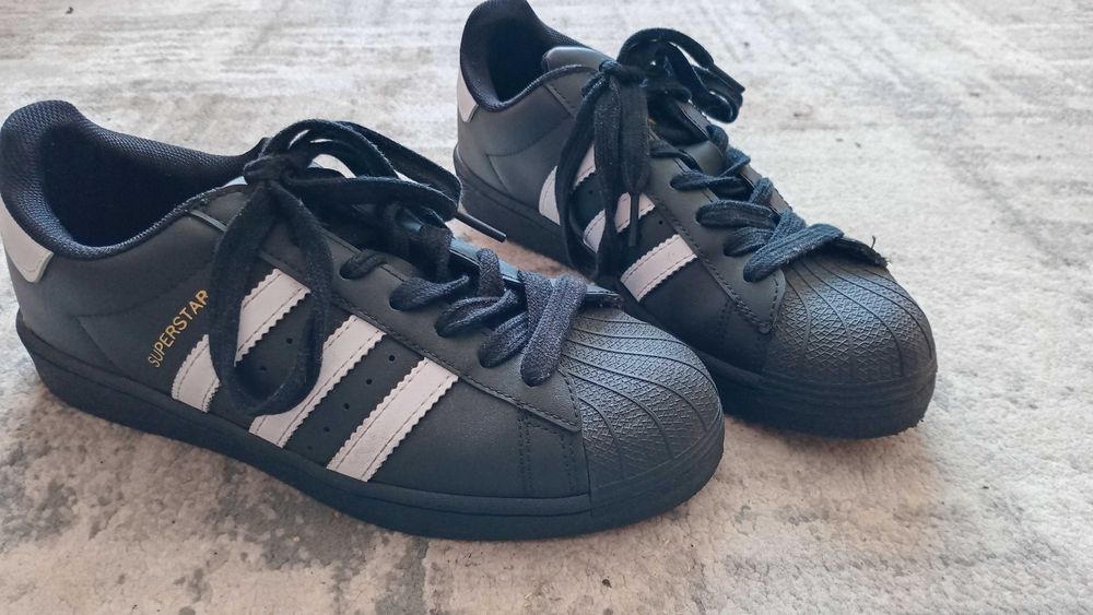 Кросовки adidas superstar, черные с белым
