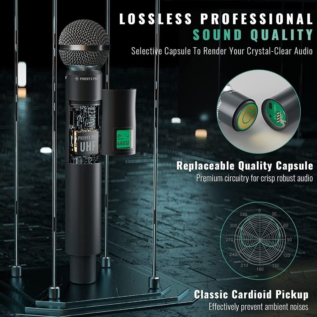 Mikrofony Phenyx PTU-5000 karaoke bezprzewodowe