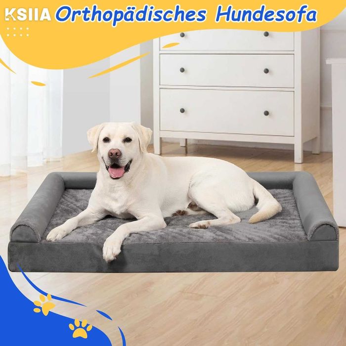 Legowisko ortopedyczne duże, materac dla psa 105x70x18cm, XL Szare