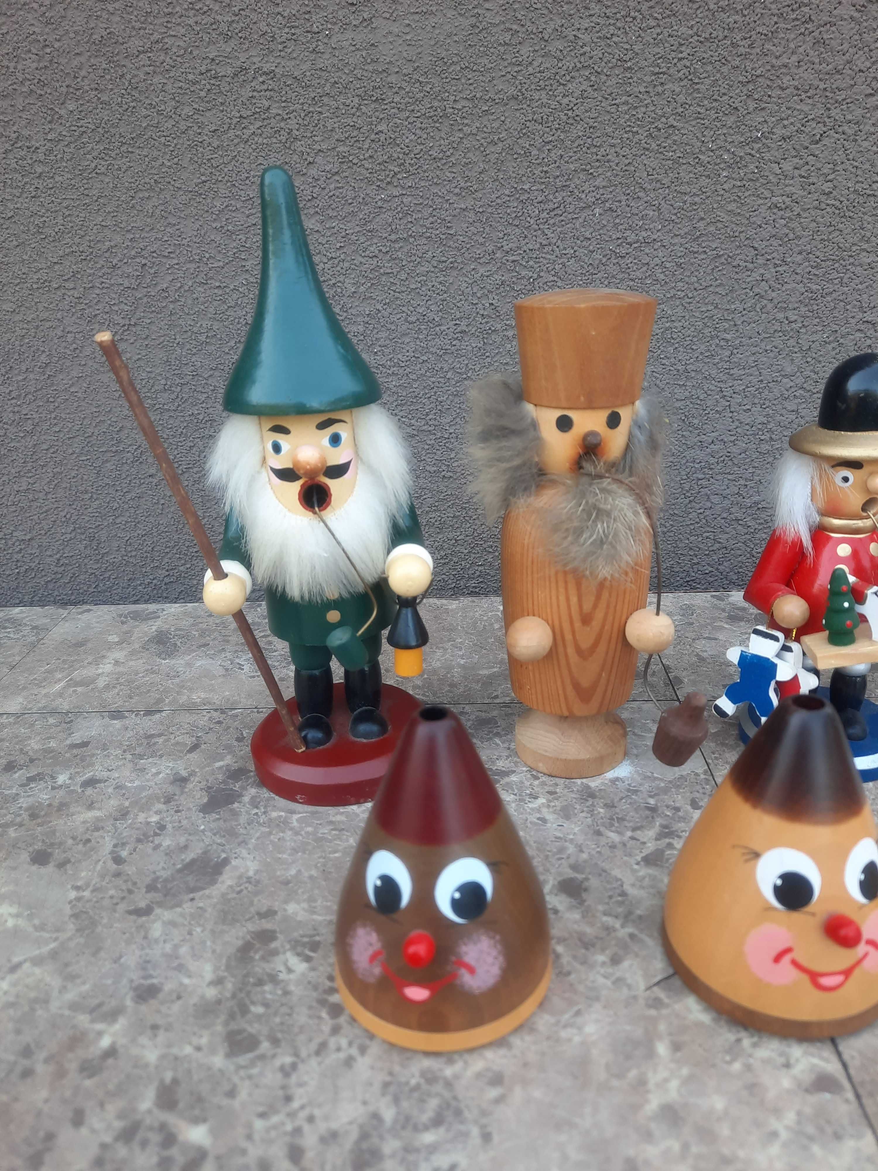 nr6 Zestaw 7szt drewnianych figurek kadzidełka kominki zapachowe dziad