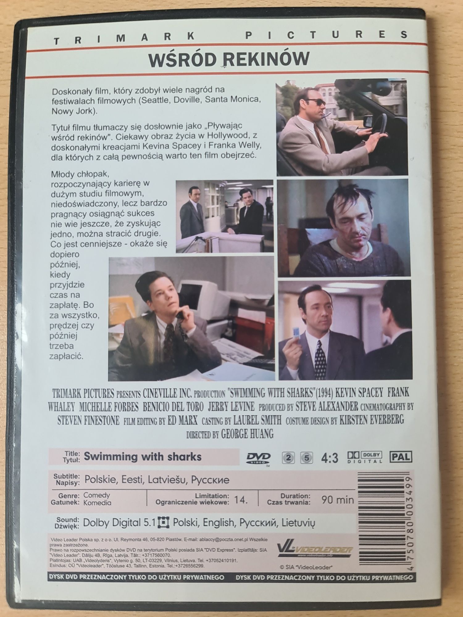 Film dvd Wśród rekinów - Swimming with sharks