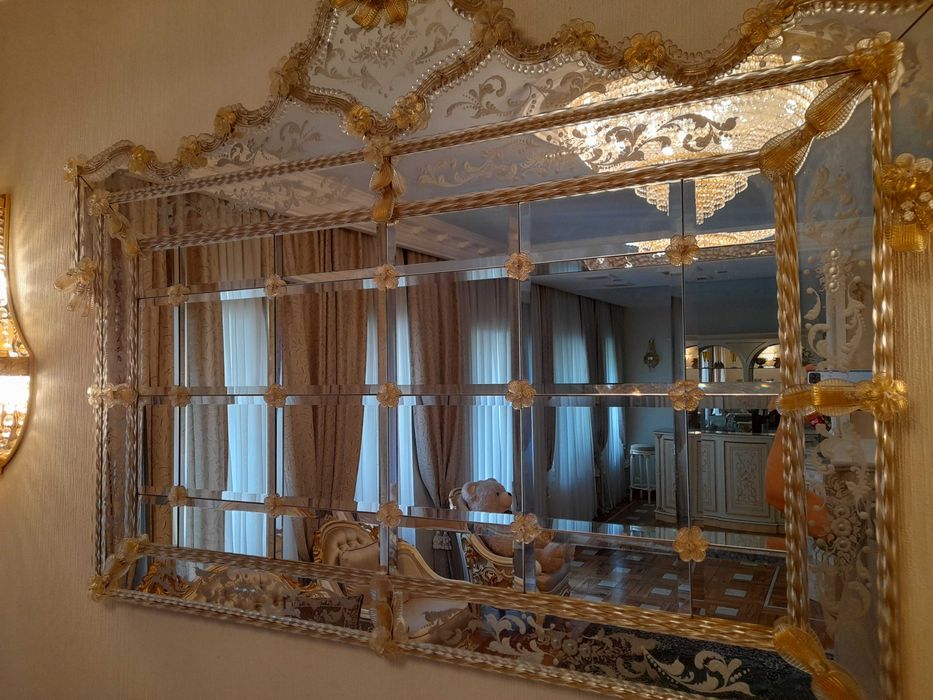 Дзеркало винтажне антикварне. Венеційське скло. Ручна робота