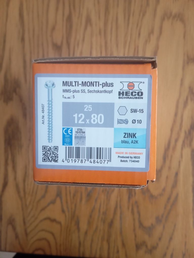 Śruba kotwiąca do betonu Multi-Monti-plus 12x80