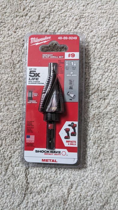Продам ступенчасті свердла SHOCKWAVE 
 Milwaukee