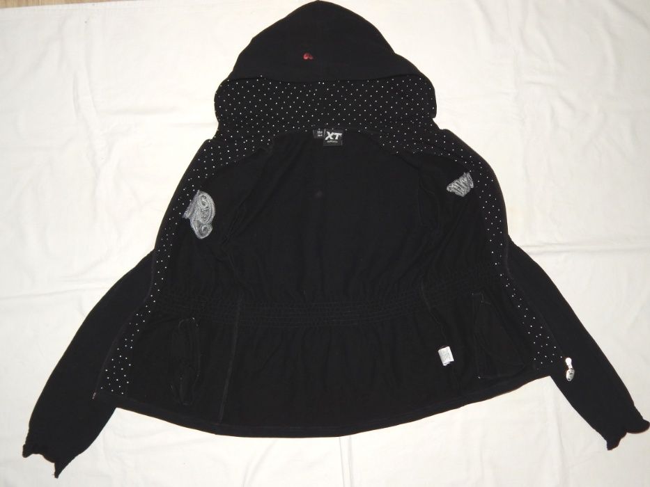 Черная трикотажная кофта XT Mirtillo с капюшоном на девочку 14 лет.