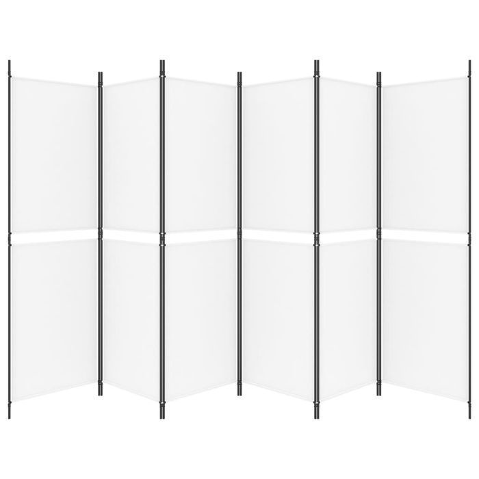 vidaXL Parawan 6-panelowy, biały, 300 x 180 cm, tkanina