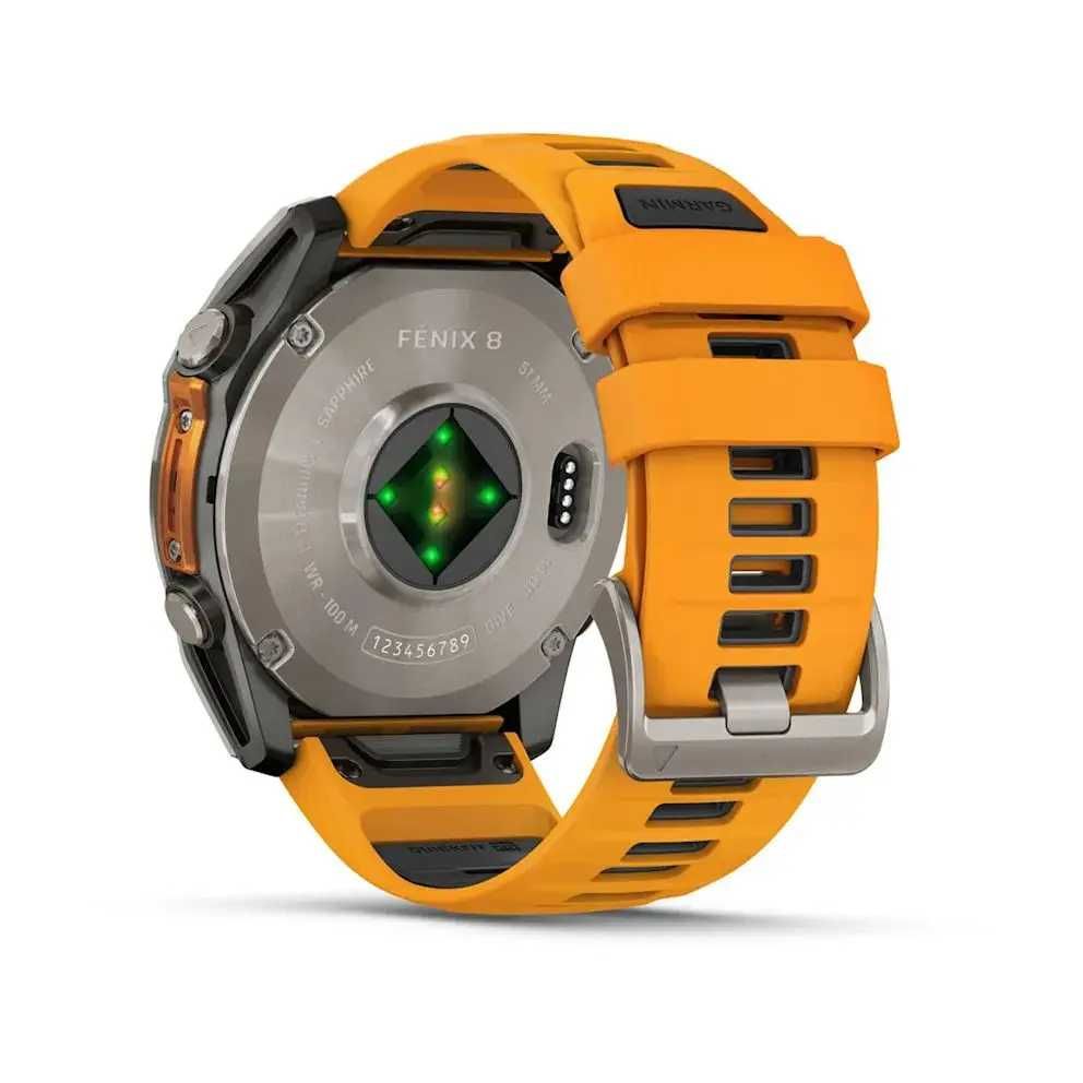Garmin Fenix 8  51мм AMOLED Sapphire Titanium на силіконі 010-02905-11