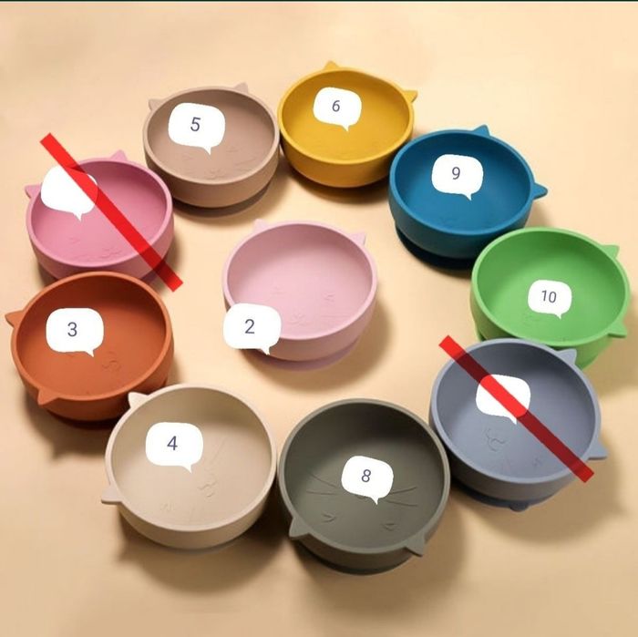 Talerz/talerzyk sylikonowy z przyssawką ze sztućcami do karmienia