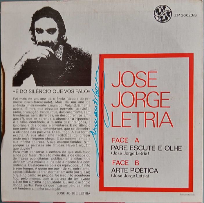 José Jorge Letria	- - - - -	Pare, Escute e Olhe	- - - - -	Single