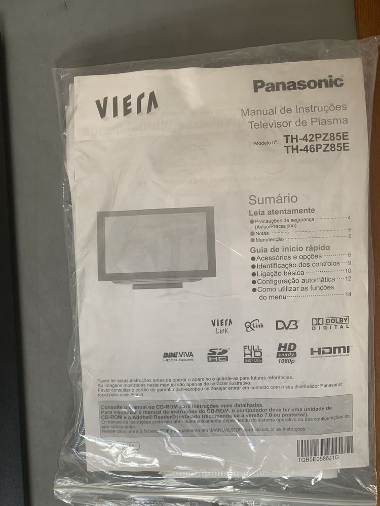 Plasma Panasonic Viera FHD TH-42PZ85E