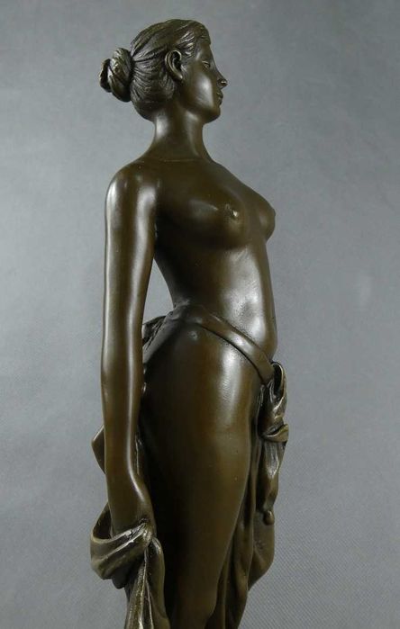 AKT Kobieta grecka BRĄZ marmur figura RZEŹBA sygnowana