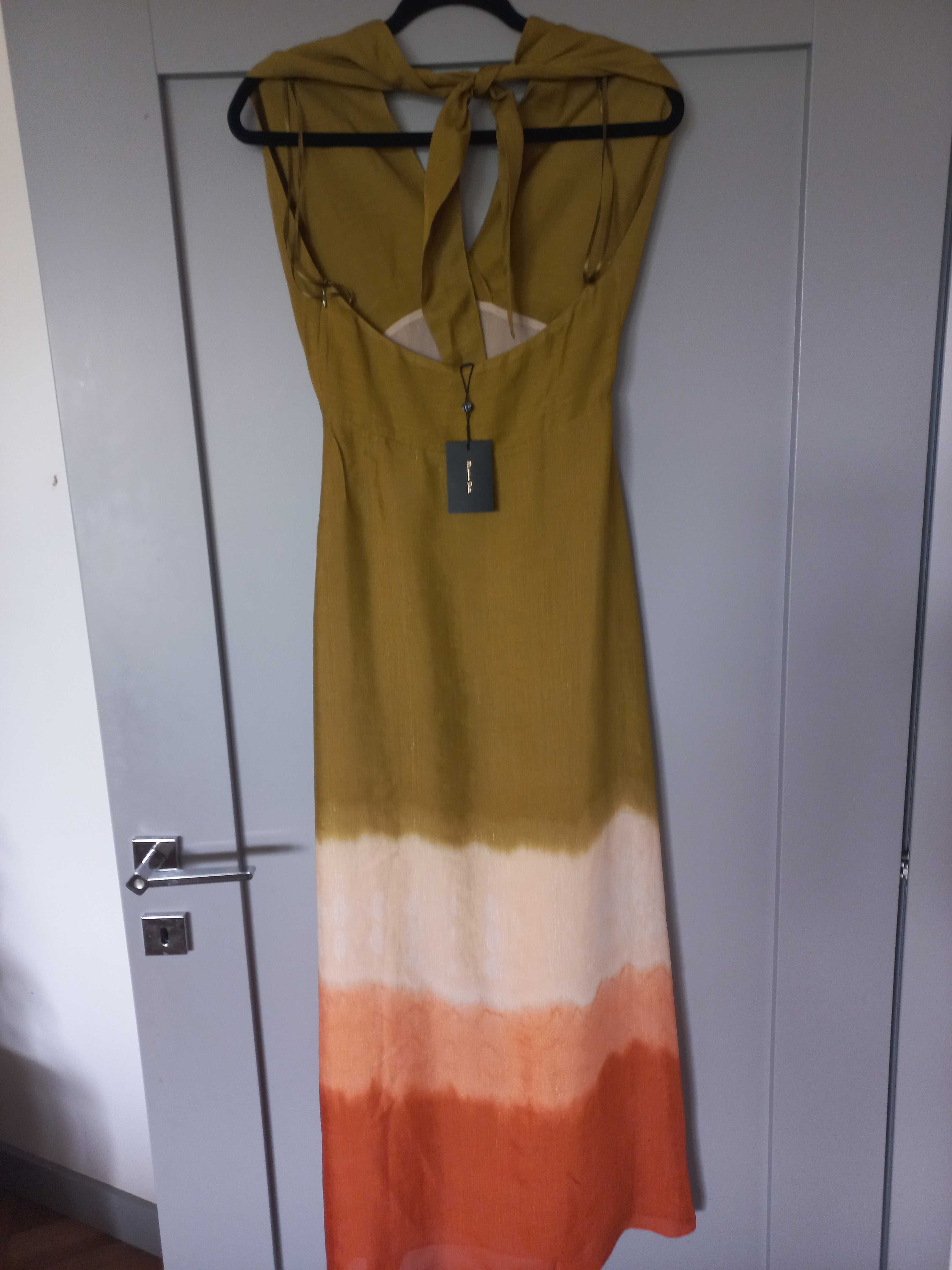 Massimo Dutti_ tie dye _ sukienka len wiskoza 36