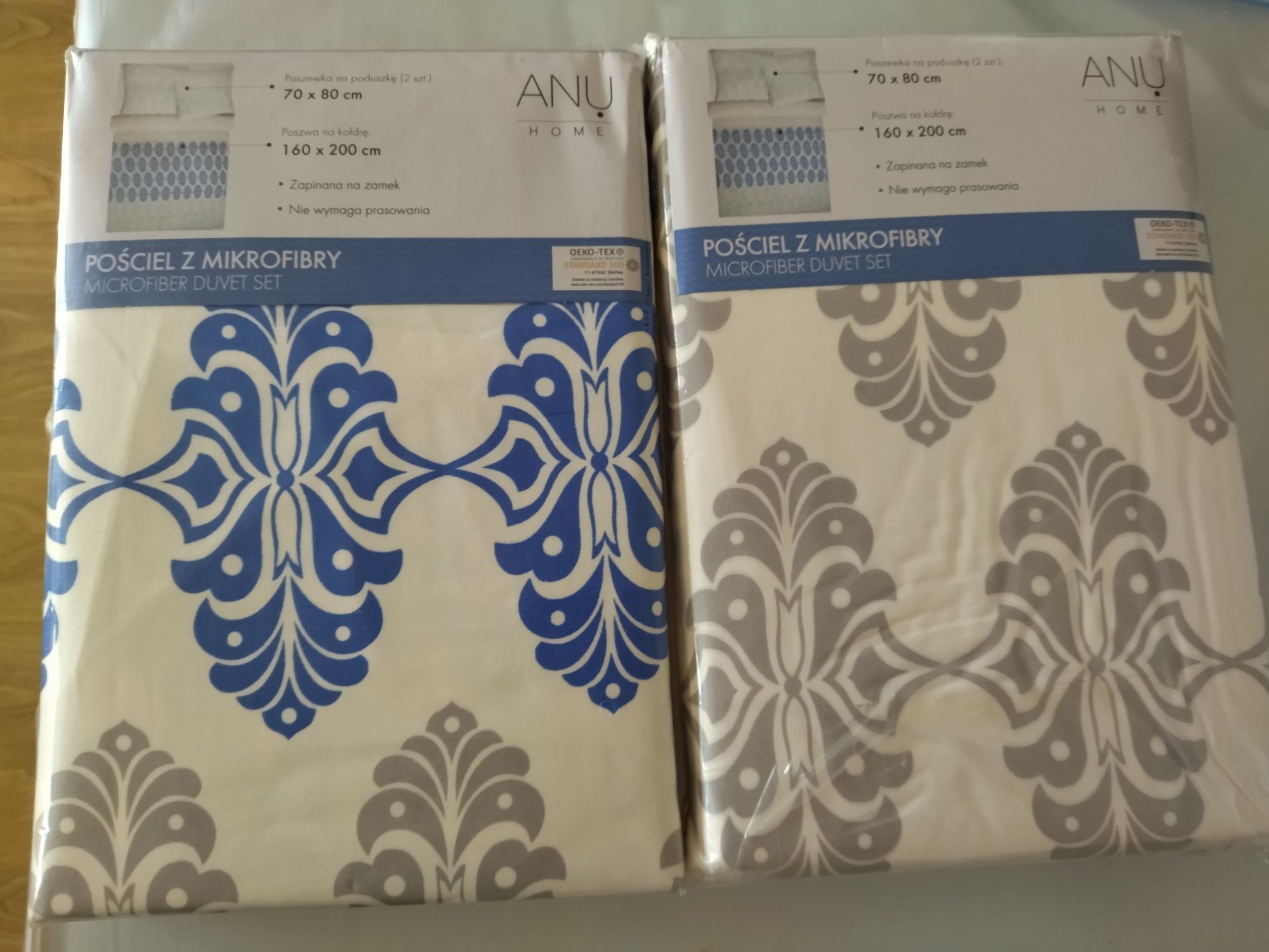 Pościele 2 szt. z mikrofibry nowa 2 kpl 160x200 cm poduszki 70x80