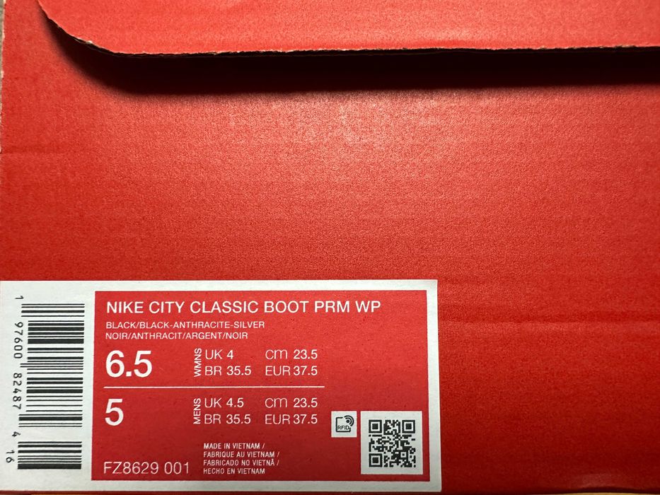 Черевики Nike City Classic Boot PRM WP	чорні FZ8629-001