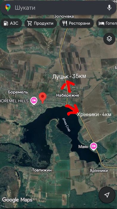 Земельна ділянка під забудову поблизу Хрінниківського водосховища Стир