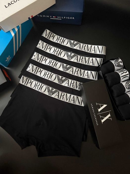 Чоловічі труси Армані, чорні/кольорові. Мужские боксеры, качественные