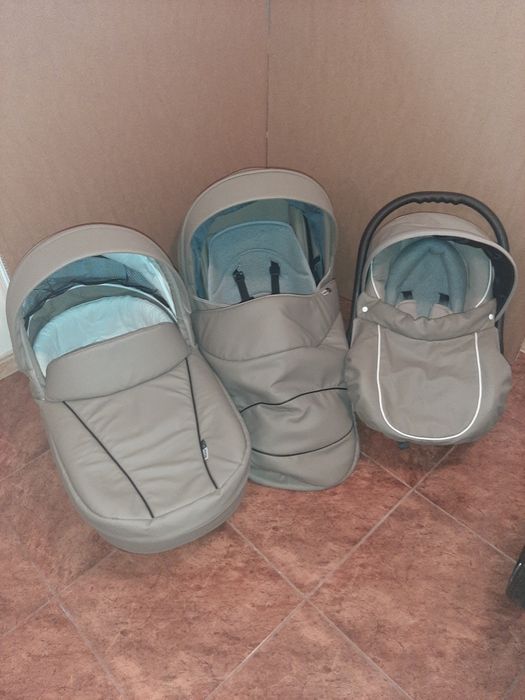 Wózek 3w1 Roan Bass Soft Eco Leather Cappuccino z bazą isofix !!!