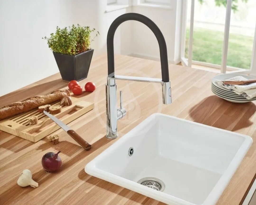 Bateria kuchenna stojąca Grohe Concetto czarny, srebrny