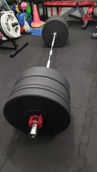 Zestaw bumpery 100 kg + gryf olimpijski 220 cm 20 kg + zaciski NOWE
