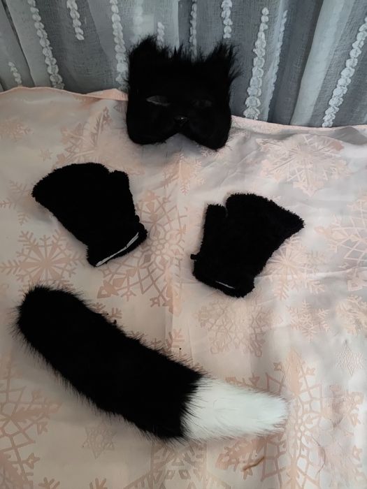 Strój przebranie kot therianie maska ogon łapki futerko roz uniwersaln