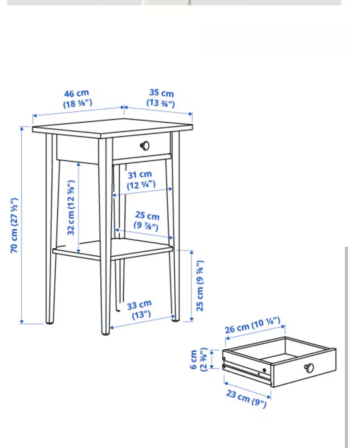 Mesa de cabeceira Hemnes IKEA