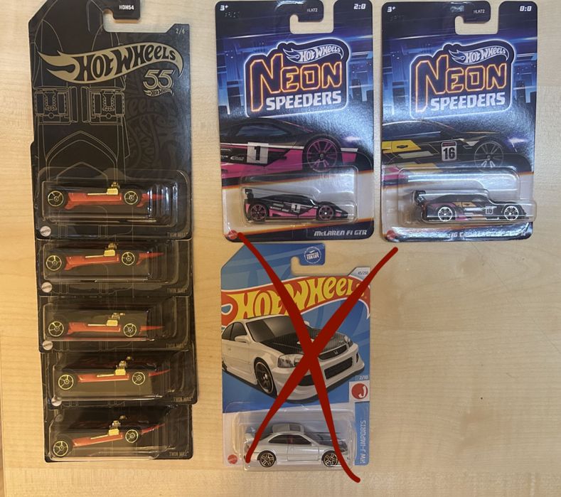 Машинки Hot wheels, premium, star and sripes, neon speeders, 55.