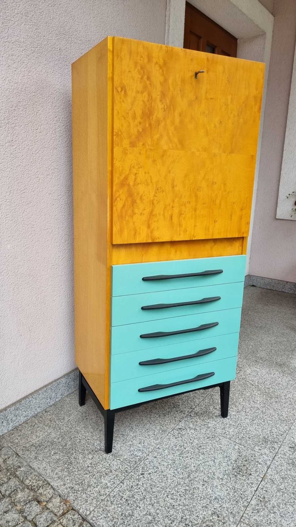 Szafka barek Highboard Komoda Design PRL Czechosłowacja M Pozar