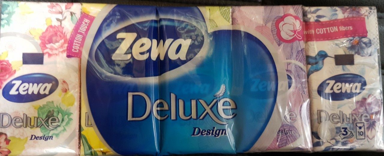 Бумажные носовые платочки Zewa Deluxe (10 упаковок)
