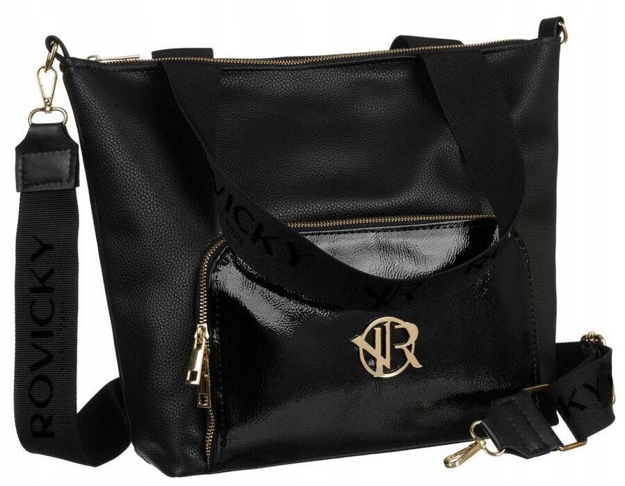 duża shopperka damska ze skóry ekologicznej - rovicky