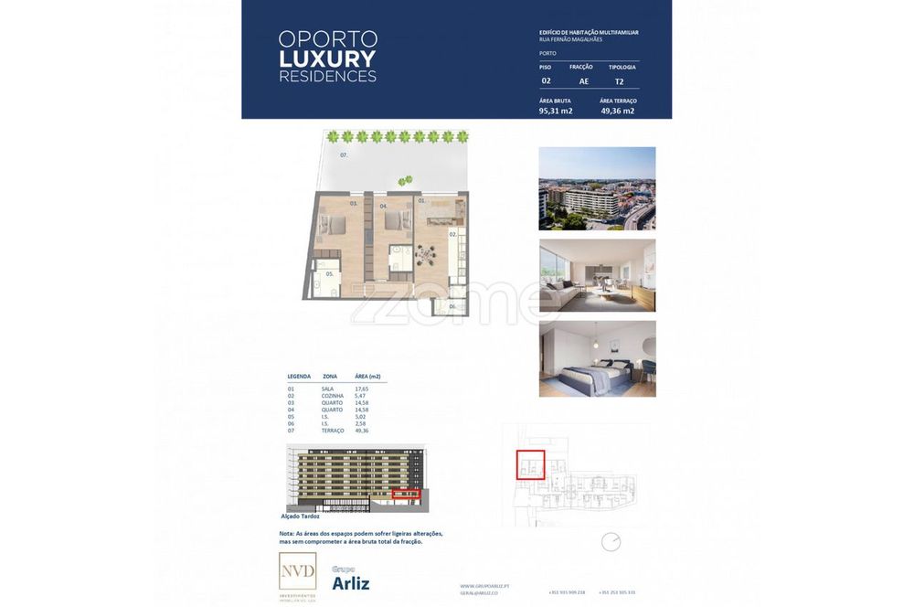 Novo empreendimento Oporto Luxury Residences - Apartamento T2 AE