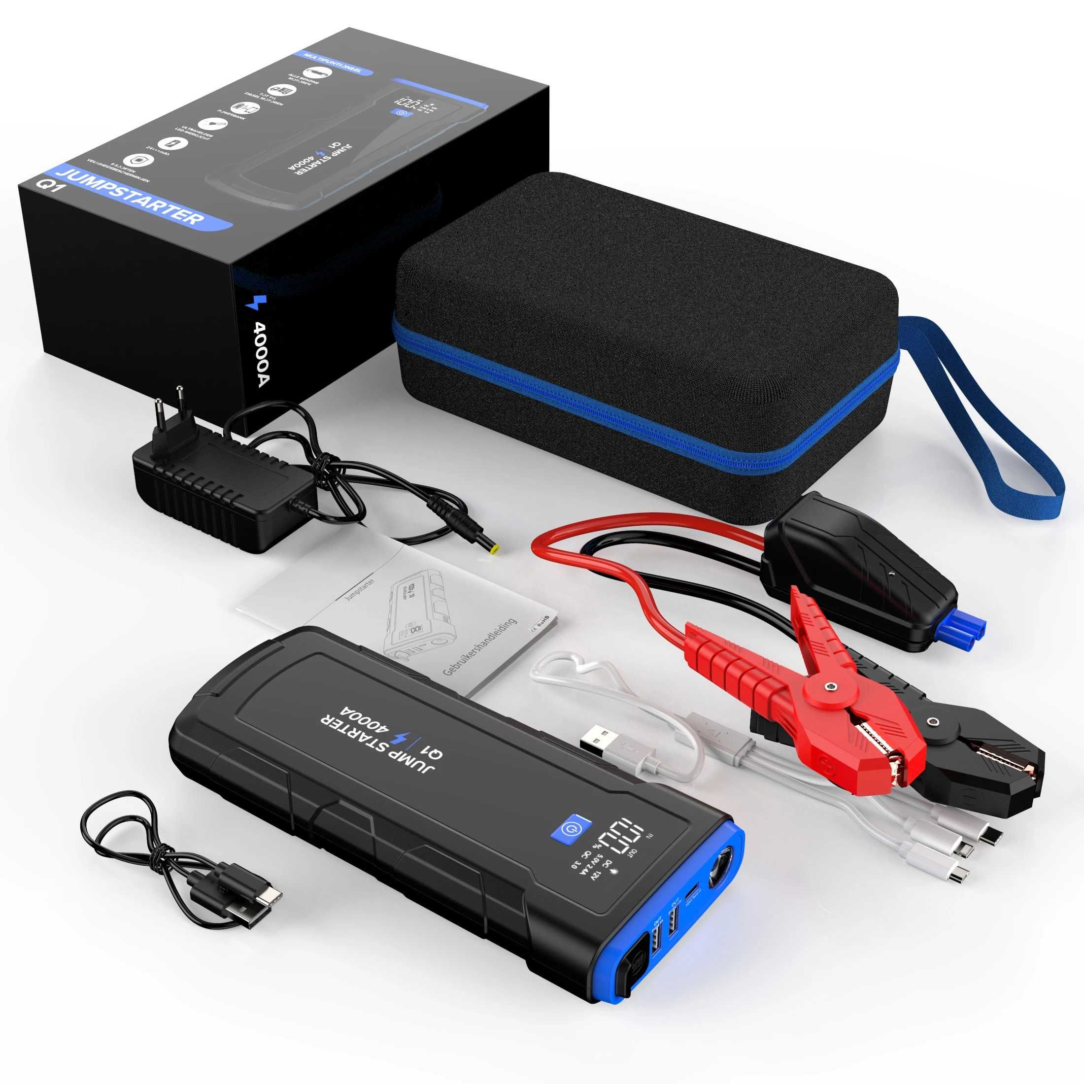 Booster Arranque Baterias 12V 4000A Power Bank USB 24.000mAh (NOVO)