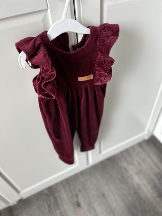 Bordowe aksamitne ubranko 3–6 m | Gamex Style