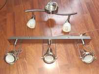 Lampy Sufitowe Listwa Nikiel Mat/Chrom Biały 2szt