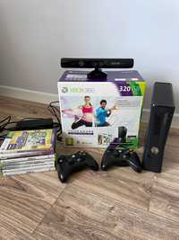 Zestaw Konsola Xbox 360 Slim 320Gb + Kinect + Gry + Pełne okablowanie