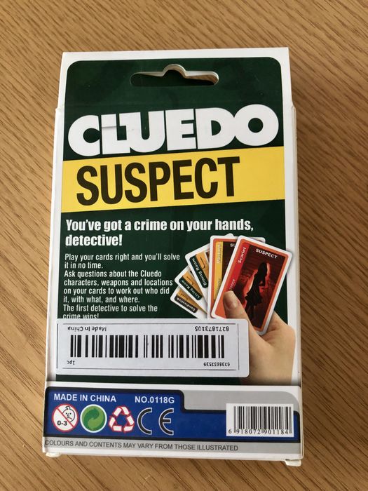 Cluedo Suspect - Jogo Cartas
