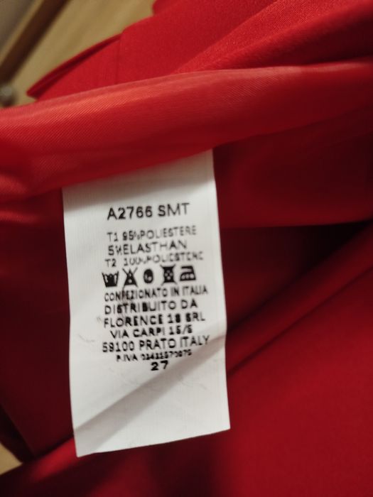 Garsonka żakiet+ spodnie komplet piękna czerwień L