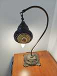 Lampa lampka stojąca witraż mosiądz