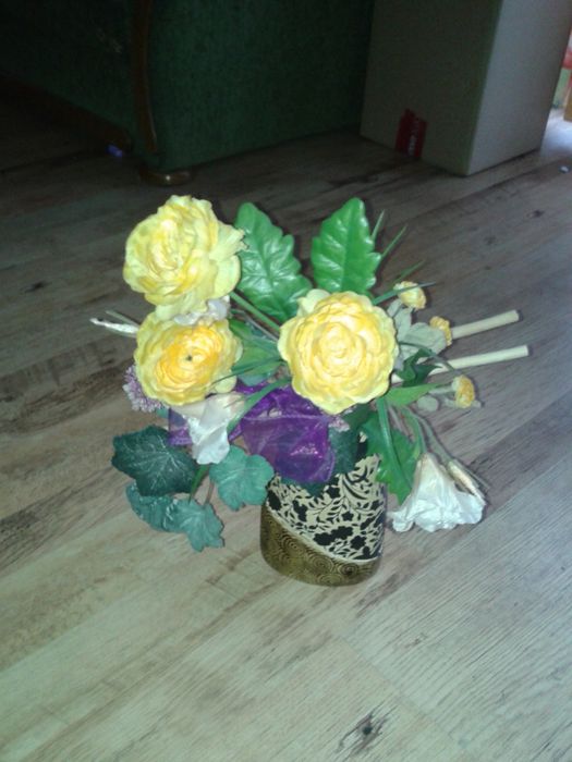Sztuczne kwiaty bukiet z doniczką 45 cm