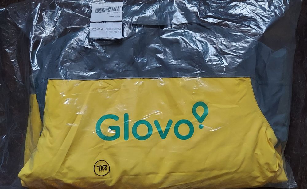 Kurtka kurier zimowa polarowa ciepła z kaputerm Glovo Uber Eats XXL