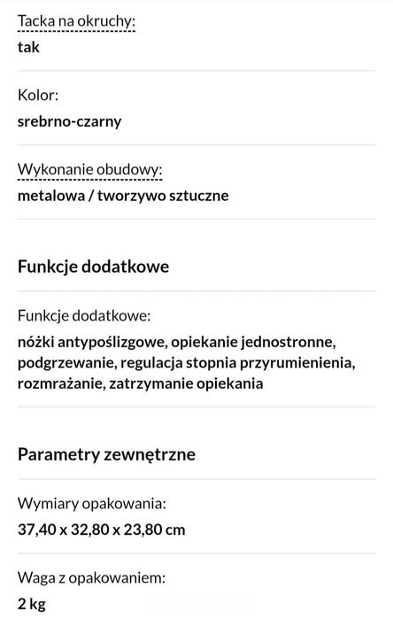 Toster Brillante DeLonghi czarny używany 100% sprawny home glamour