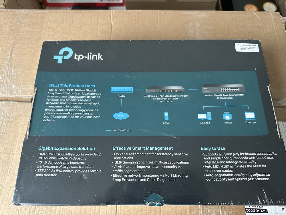 Nowy Zaplombowany!!Switch TP-LINK Easy Smart TL-SG1016DE
