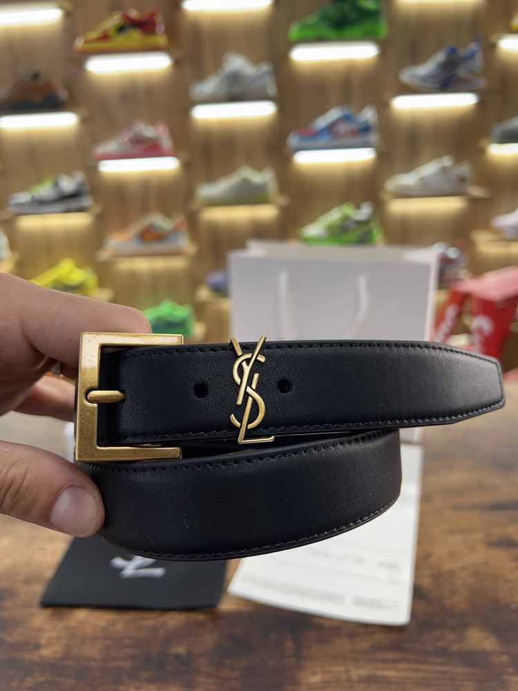 Ремінь Saint Laurent YSL Black Logo