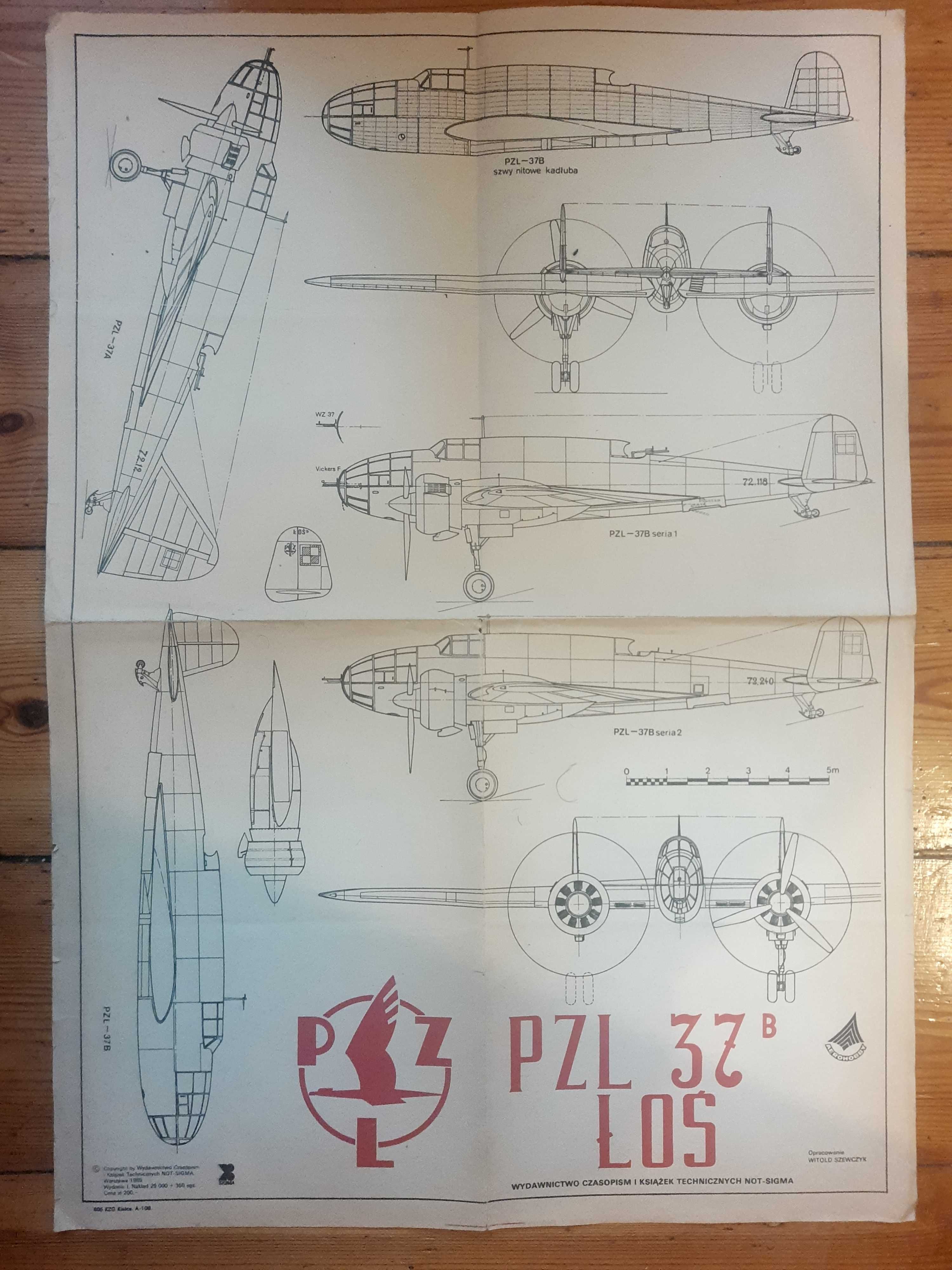 Plany Pzl 37B Łoś i Pzl P 11c