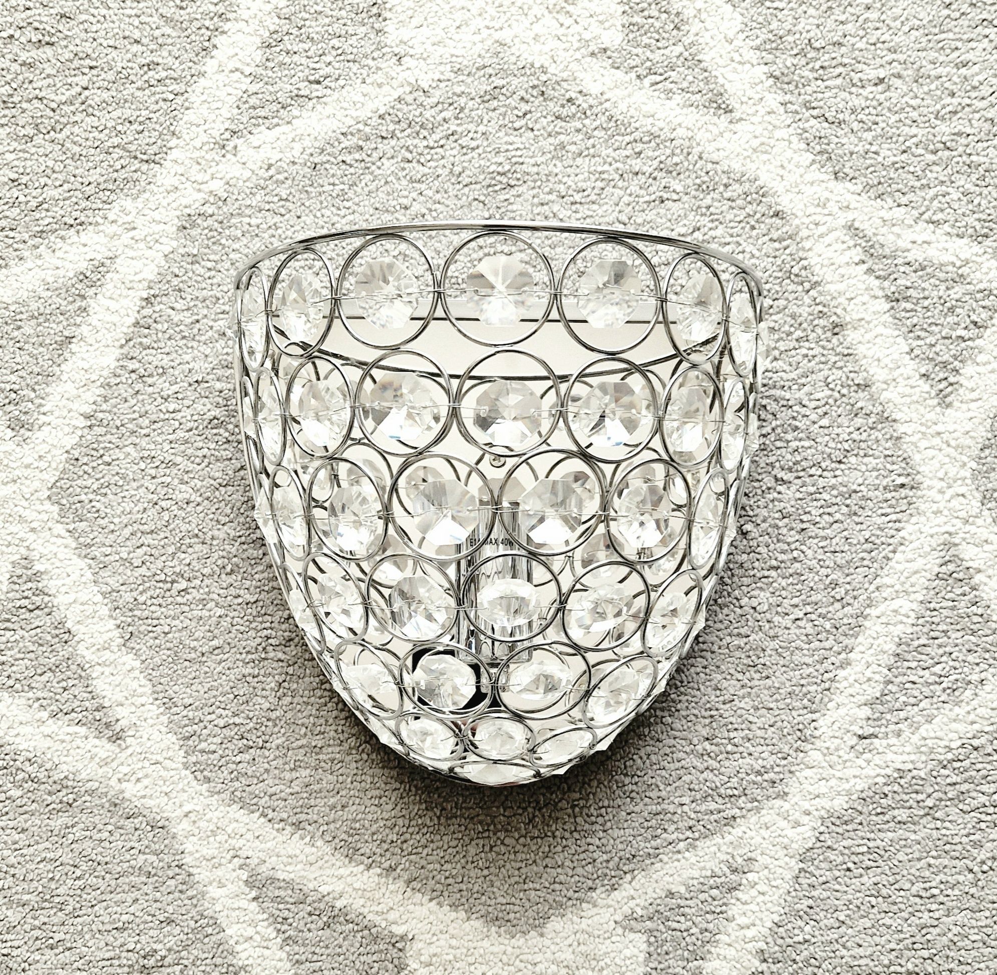 Kinkiet lampa ścienna z kryształkami styl glamour